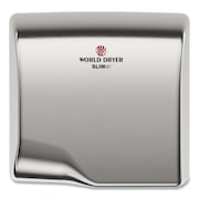WORLD DRYER SLIMdri Hand Dryer, Stainless Steel, Brushed L-973A